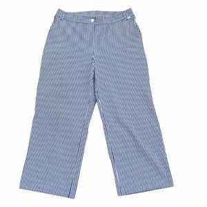 St. John Stripe Wide Leg Cropped Pants